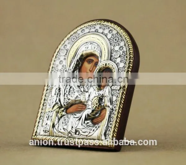 Greek & Russian Orthodox Wooden Icon. Mother God. photo-5