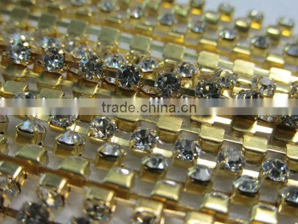 Brass Cup Chain With Rhinestone, Crystal Rhinestone Cup Chain