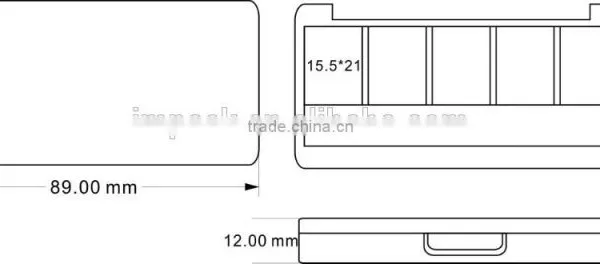 6 Color Empty Black Rectangle Display Palette Eyeshadow Case photo-2