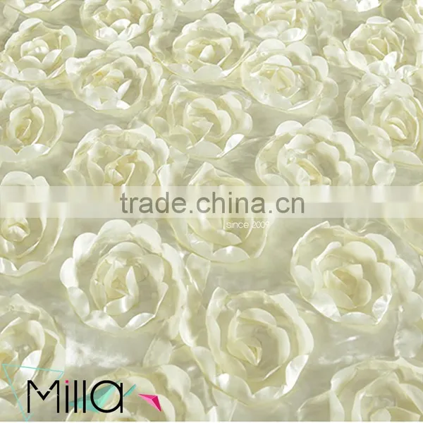 132" Round Table Cloth Wedding Rosette Table Cloth photo-6