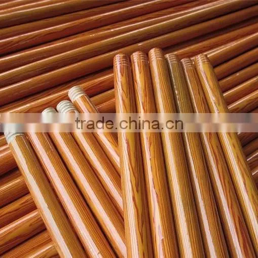 PVC Covered Standard Threaded Eucalyptus Wood Broom Stick Quality Choice