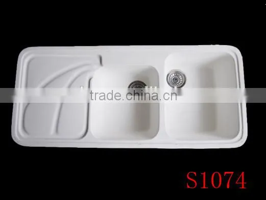 Modified Acrylic Material Kitchen Sink, Resin Stone Kitchen Sink,solid Surface Double Bowl Kitchen Sink photo-5