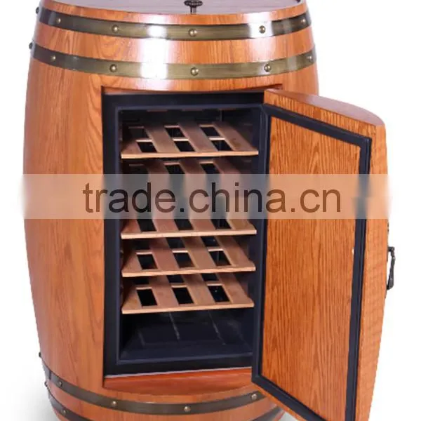 18 Bottles Tub Wine Cabinets 48l Wwoden Red Wine Barrel Refrigerator Thermoelectric Cooling photo-2