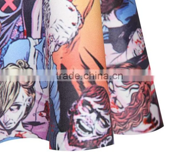 OEM 2015 Women Skirt 3D Blood Human Printing Puff Skirt N15-1 photo-3