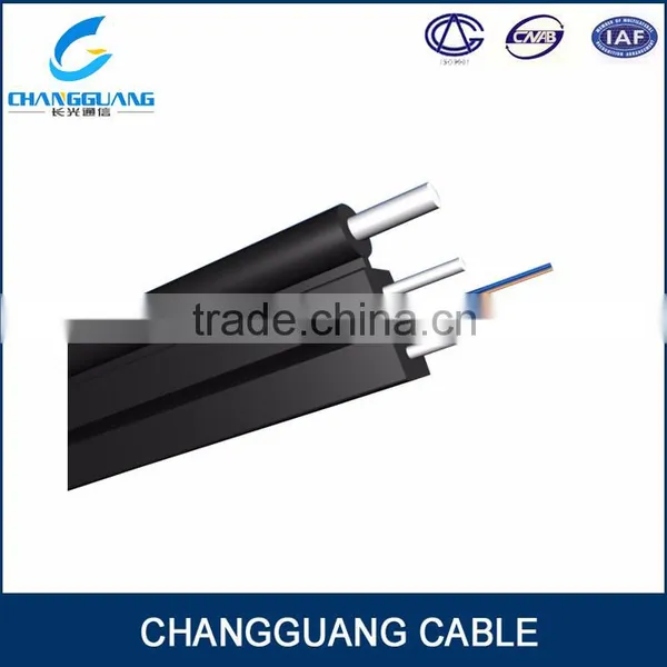 China Cable Manufacturer Changguang Armored Fiber Optic Cable Ftth FRP G652d Self Supporting Bow Type Drop Cable photo-2