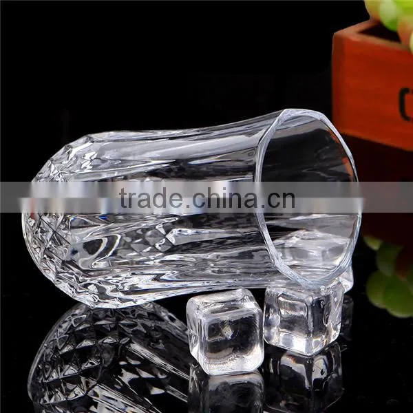 High White Material Drinking Juice Glass Cup Diamond Shape Whiskey Glass Cup Promotional Glass Cup for Sale photo-2