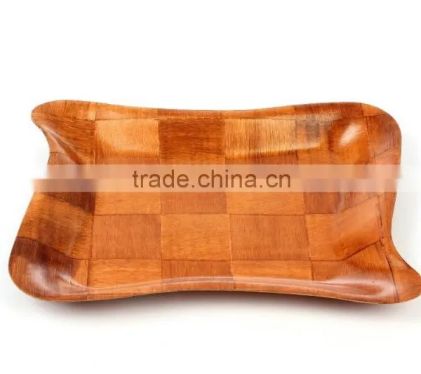Sales Promotion Kitchen Tools Fun Anomaly Irregularity Woven Wooden Pastry Candy Gift Plate