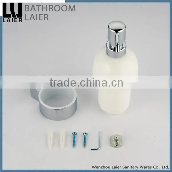 Promotional European Style Zinc Alloy Chrome Finishing Bathroom Accessories Wall Mounted Soap Dispenser photo-5
