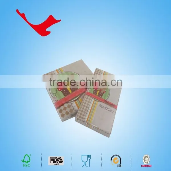 33*40cm,1/6 Folded Printed Tissue Paper Napkin Towel for Brithday Day Party