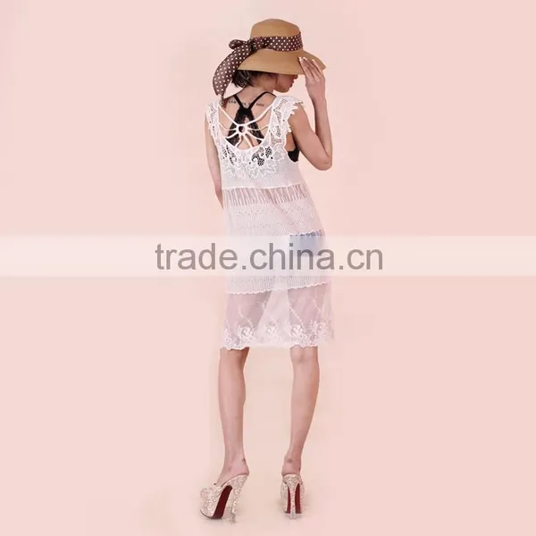 Latest Design Sleeveless Sexy Lady Crochet Beach Summer Dresses photo-3