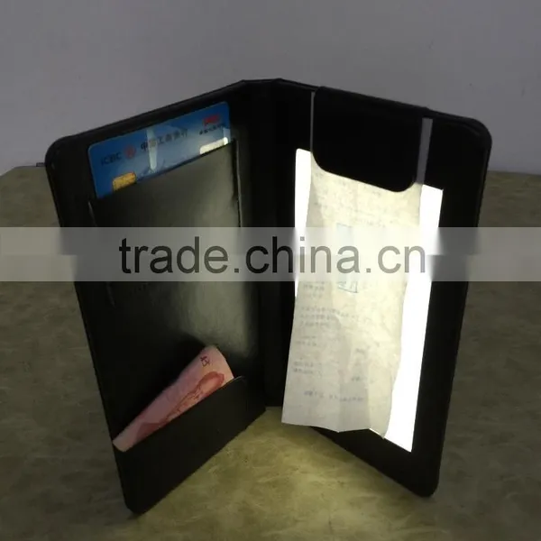 2016 Hot Leather Menu Cover Led Restaurant Receipt Holder photo-3