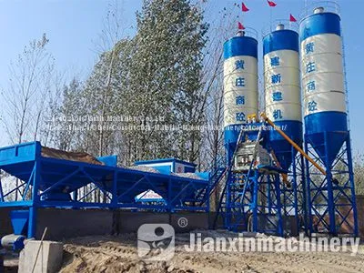 HZS stationary concrete batching plant