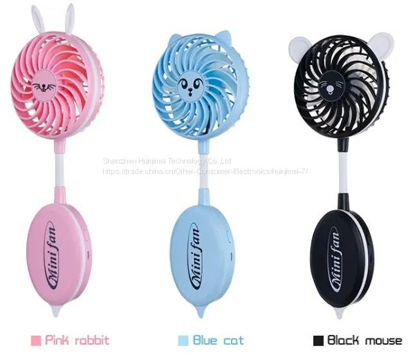 Handheld Mini Cartoon Style USB Folding Fan for Girls In Summer photo-2