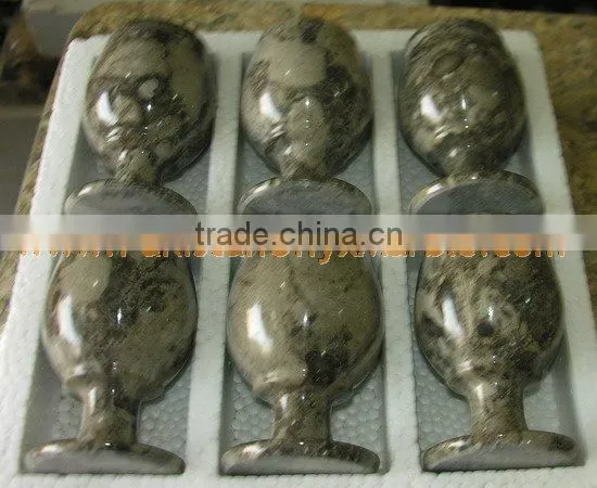 MARBLE WINE GLASSES GOBLETS photo-2