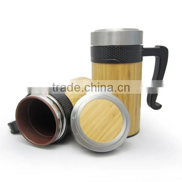 2017 Custom Coffee Mug, Accept Laser Engraving Logo Bamboo Mug Wood Travel Bottle photo-2