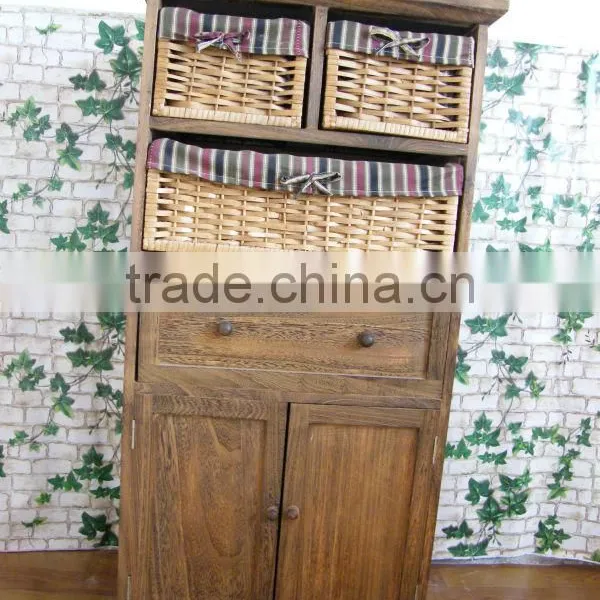 Wooden Cabinet With Wicker Drawers/wooden Cabinet With Multi Drawers/bedroom Cabinet and Drawers photo-2