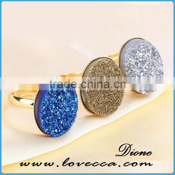 China Factory Direct Wholesale Druzy Rings Amethyst Jewelry photo-3
