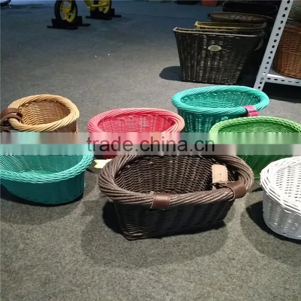 Wholesale Cheap and High Quality Colorful Willow Bike Basket photo-3