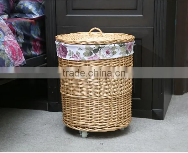 Cheap Round Willow Woven Laundry Hamper photo-4