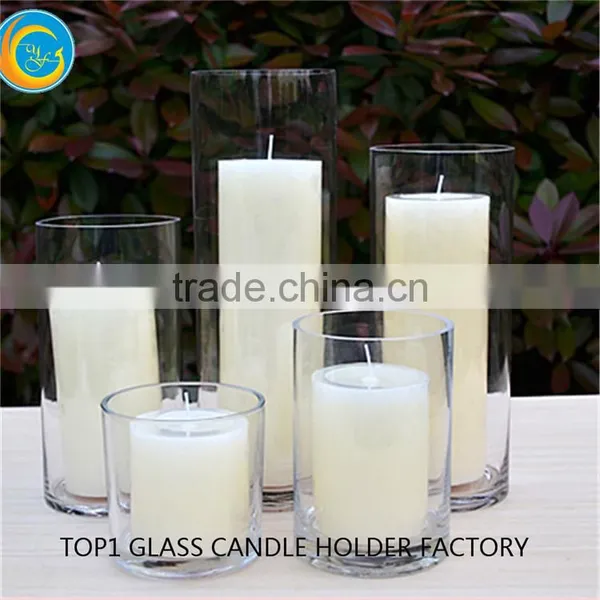 Clear Tall Cylinder Glass Candle Holder photo-6