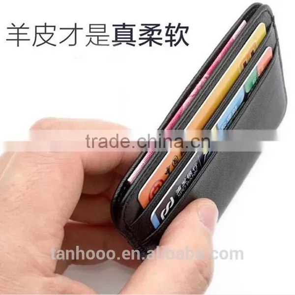 Custom Personalized Soft Sheepskin Leather Ultra Thin Card Holder photo-5