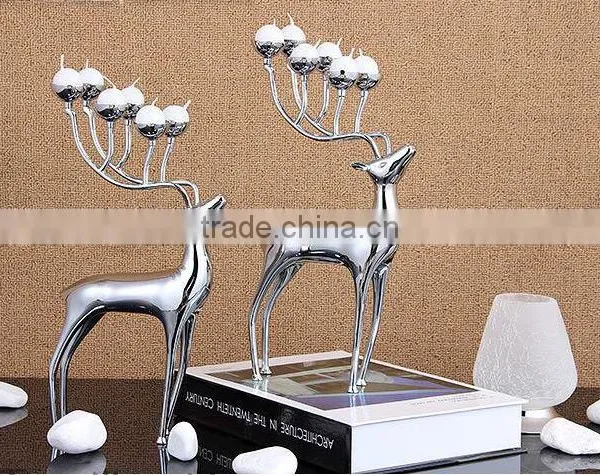 Deer Stainless Steel Silver and Gold Plated Candle Holder Candleholder With 6 Spherical Candle for Home Decoration Free Shipping photo-3