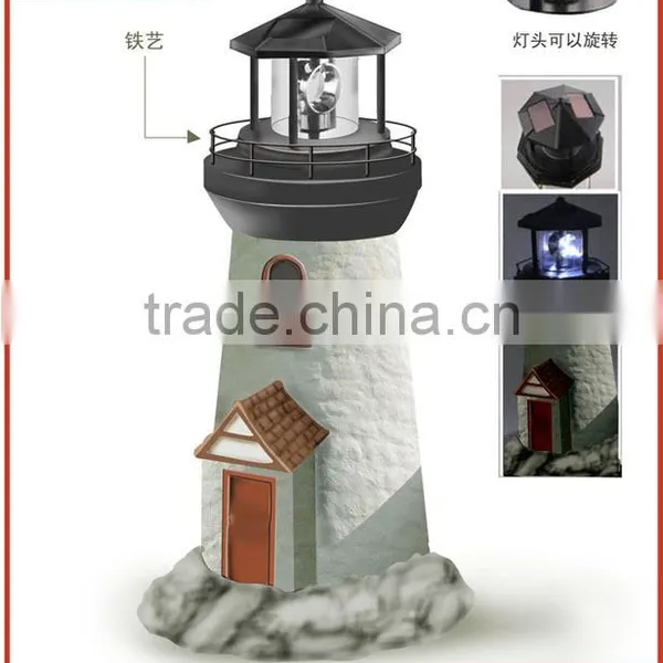 Solar Lighthouse Garden Stake Light With Revolving Beacon Garden Sunlight Solar Lighthouse Garden Decoration With Thermometer photo-2