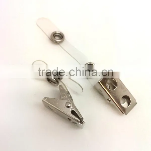 Badge Clip With PVC Tab, Stamping Steel Metal Badge Clip With Vinyal Tab, photo-3