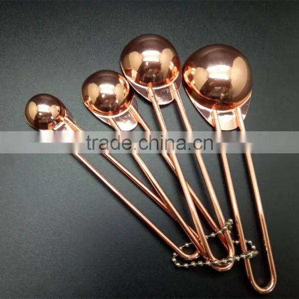 Stainless Steel Measuring Spoon Set of 4pcs - Golden photo-3