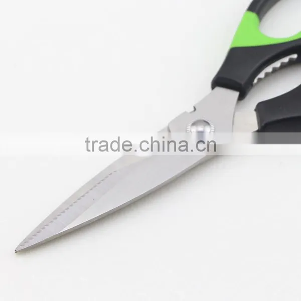 Rubber Handle Multifunction Kitchen Scissors With Bottle Opener photo-5