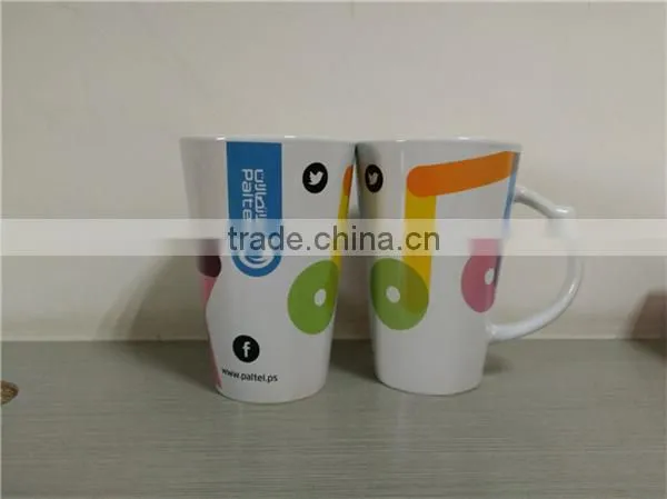 White Colour Customized Logo Ceramic Coffee Mugs photo-3