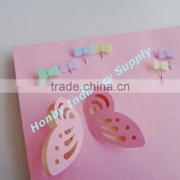 Wholesale 40mm Length Assorted Colors Plastic Bowknot Head Stick Pins for Blocking photo-4