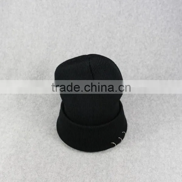 Hoop Ring 100% Acrylic Winter Hats And Blank CC Beanies photo-4