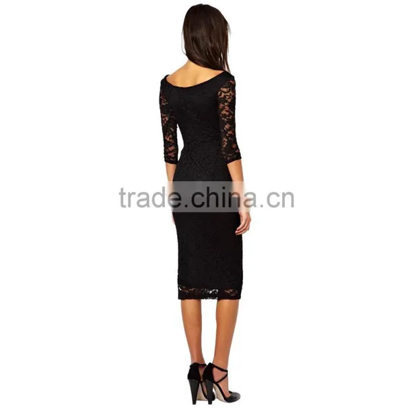 Fashion Women Evening Party Cocktail Long Sleeve Summer Lace Short Mini Dress photo-3