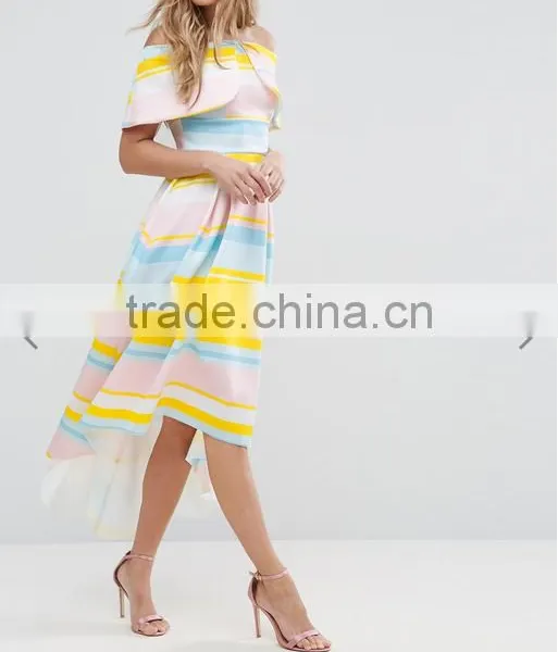 OEM Service Supply Type And Evening / Formal Dresses Type Elegant Evening Dress/ Print Off-shoulder Dress photo-4