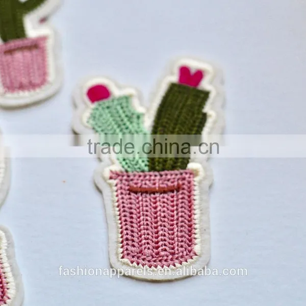 Custom High Quality Cactus Embroidered Patch for Clothes Embroidery Patch Made in China Choose Size/color photo-3