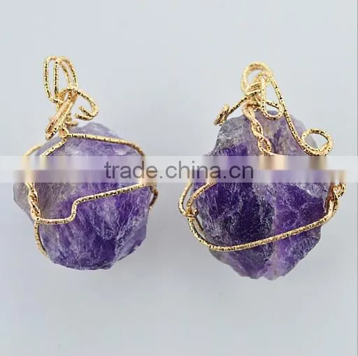 White Quartz Stone Pendant Charms Diy Wire Wrapped Quartz Pendant Jewelry Component 2016 photo-5