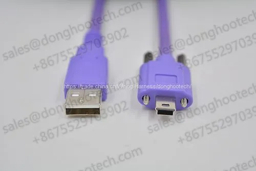 A to Mini B тяговочная цепь камеры USB кабель, полностью экранированный кабель USB 2.0 фиолетового цвета
