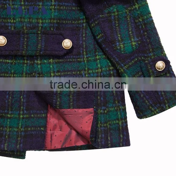 ELPA 2016 Kid's Coats Latest Design Plaid Luxury Wool Coat for Winter photo-4