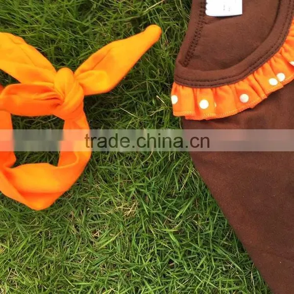 Girls Fall Dress Girls Thanksgiving Dress Kids Bling Bling Turkey Dress Girls Ruffle Dress With Necklace and Headband photo-4