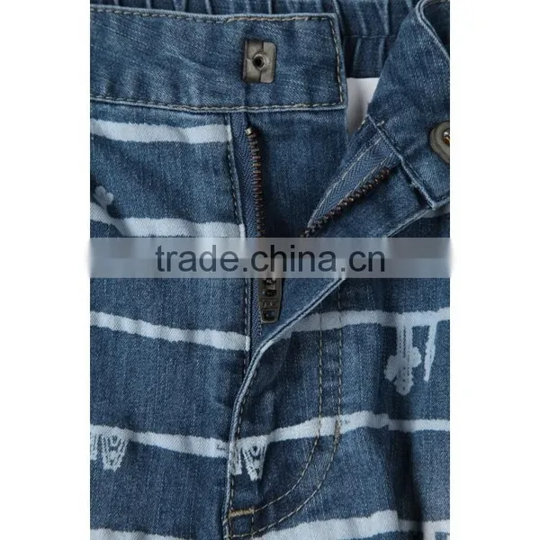 OEM Service Fashion Wholesale Printed Breathable Brand Blue Kid Jean for Summer photo-4