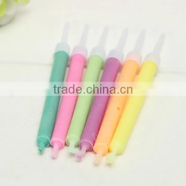 6pcs Birthday Cake Candles Assorted Colored Flames Safe Taper Chime Party Decor photo-2
