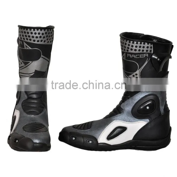 TOP BRAND RED LEATHER MOTORCYCLE BOOT photo-2