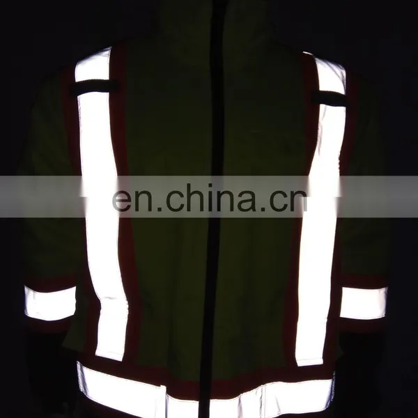 Wholesale Polyester High Visibility Fluorescent Reflective Raincoat Safety Jacket photo-5