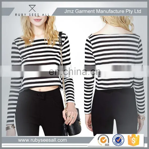 Custom Top Selling Womens Crop Top Made 95%cotton 5%Spandex