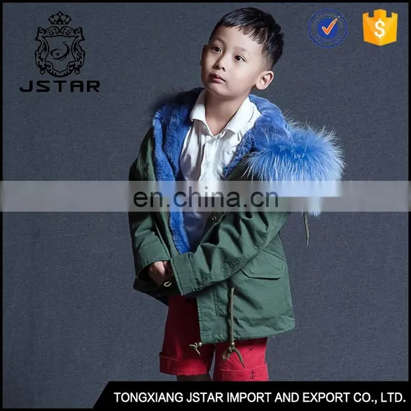 Cute Design Girls Parka Fur Coats Lovely Boys Fur Hood Coat
