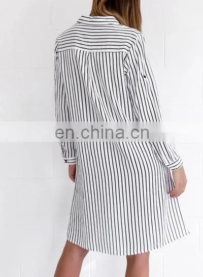Casual Designer Women Pinstripe Shirt photo-2
