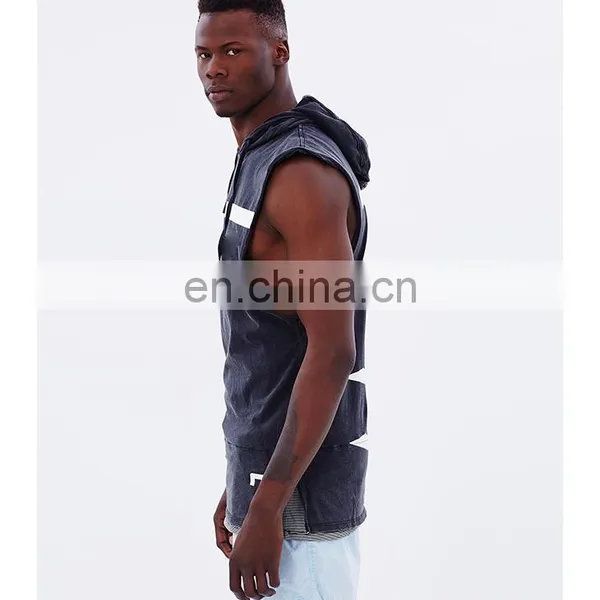 Dropped Armhole Sleeveless Longline Compression Burnout Dri Fit Fitness Cotton Bodybuilding Sublimation Mens Tank Top photo-3