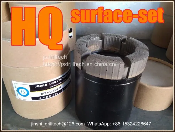 HQ surface-set diamond core drill bits, exploration drilling bit, rock coring, geotechnical drilling bits