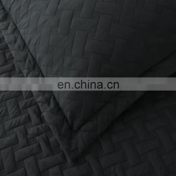 Wholesale European Custom Reversible Anti Wrinkle Color Oeko-tex Woven Solid Plain Queen Size King Quilt Set For Home photo-6